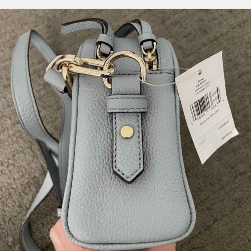 Kate Spade NWT Lt blue Mulberry Street Darian Double Zip Leather Crossbody Bag - Picture 6 of 13